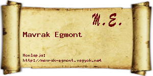 Mavrak Egmont névjegykártya